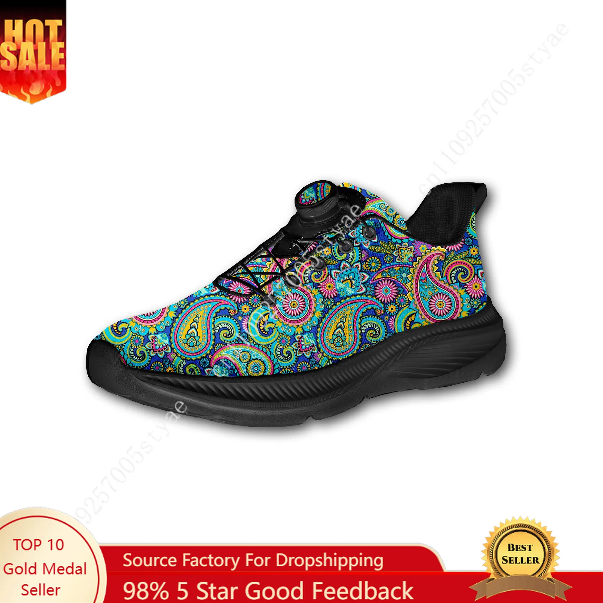 Men'S Shoes Lightweight - Sepatu Jalan Kustom Motif Bunga Mandala