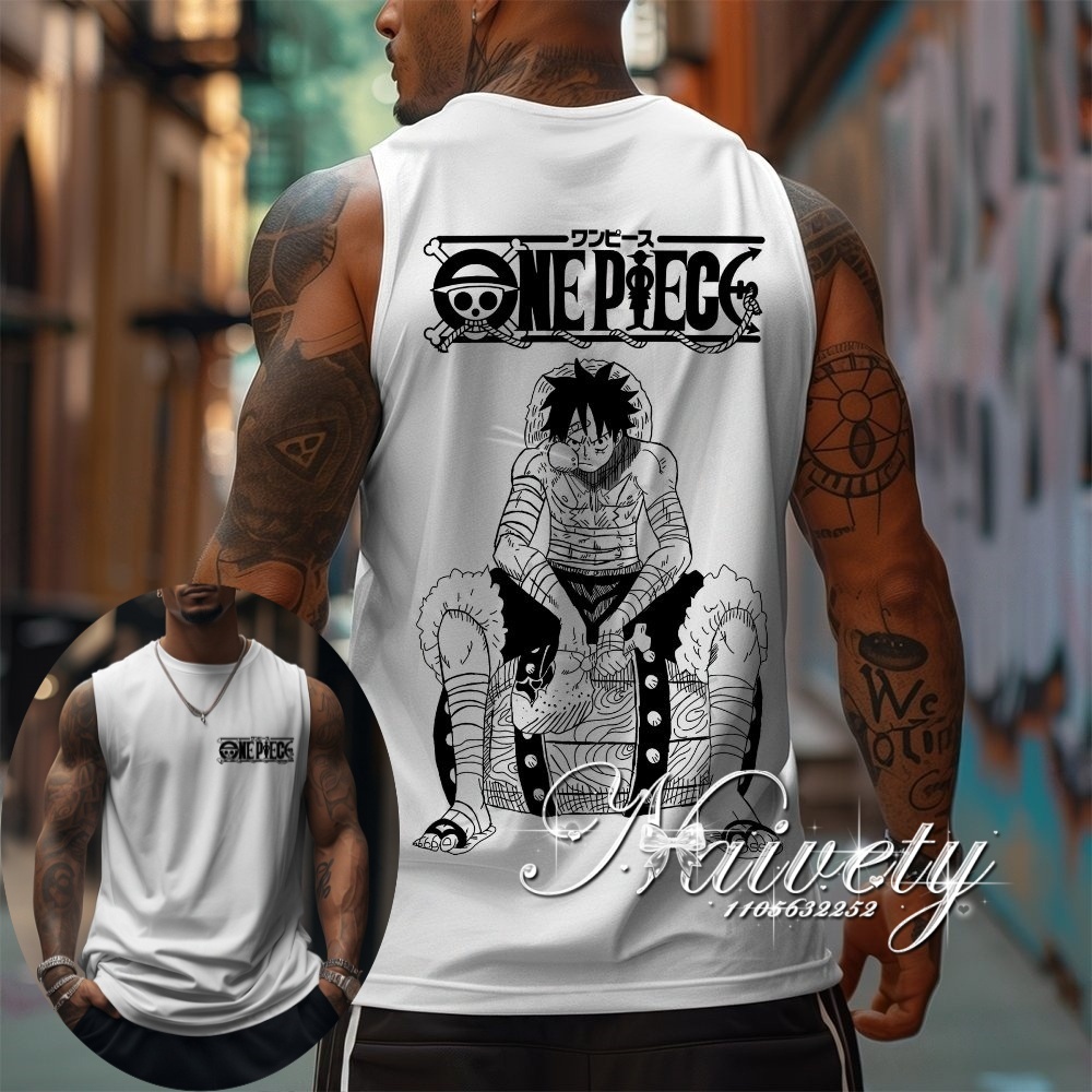 Men Shoes Japan - Tank Top Tanpa Lengan Motif Manga