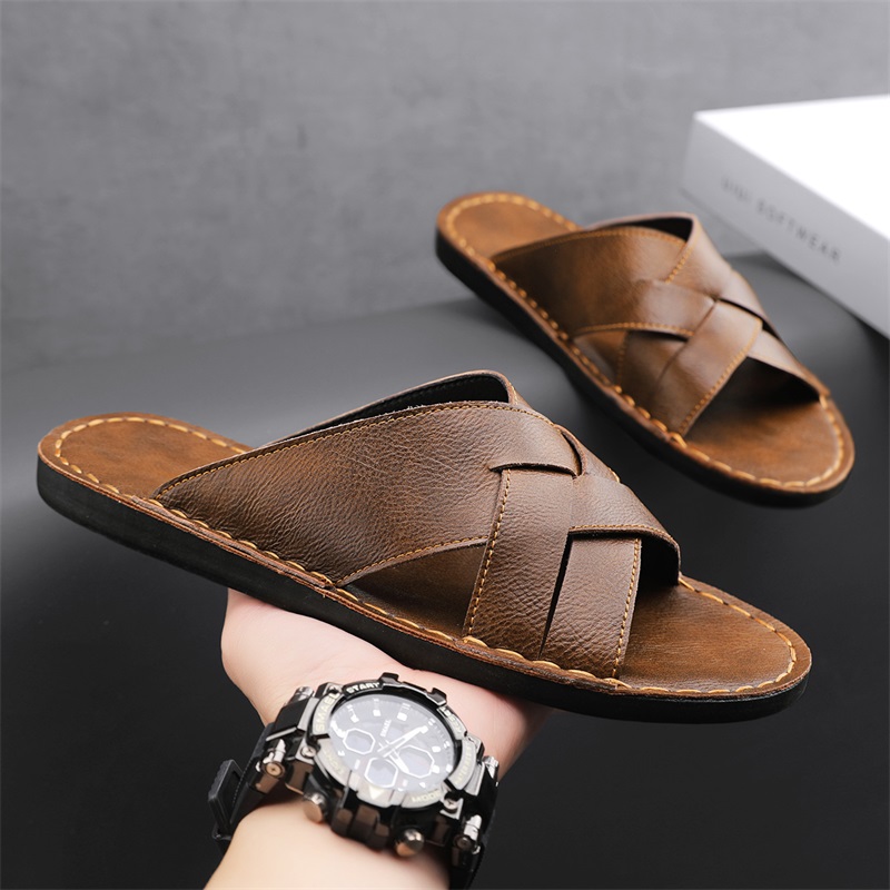 Men'S Shoes Qn - Sandal Kasual Pria Kulit Asli Sandal
