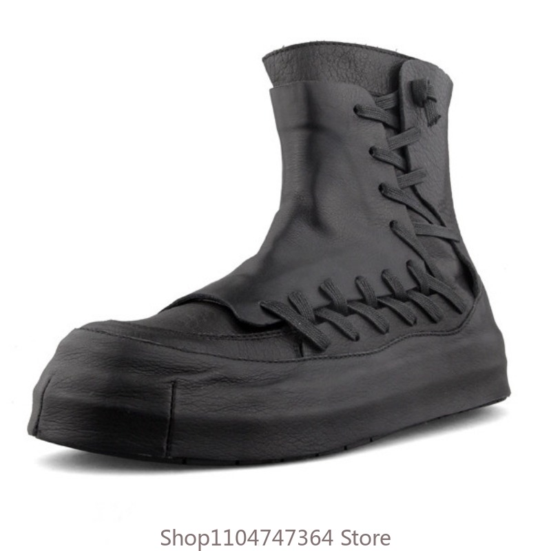 Men'S Shoes Qn - Sepatu Boots Kulit Asli Desain Retro