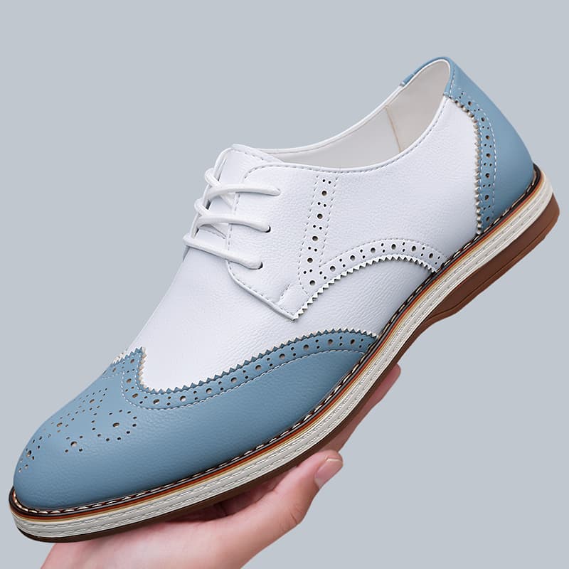 Men'S Shoes Qn - Sepatu Oxford Brogue Dua Warna Putih