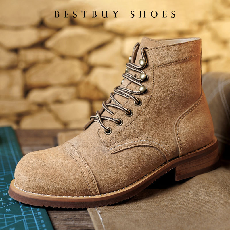Men Shoes Red - Sepatu Boots Motor Pria Kulit Sapi