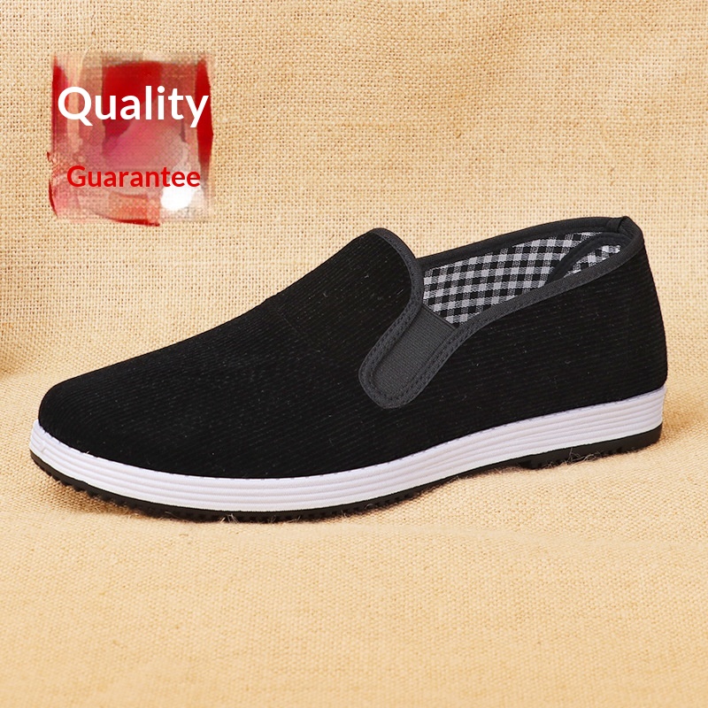 Men Shoes Black - Sepatu kain hitam slip-on pria dan