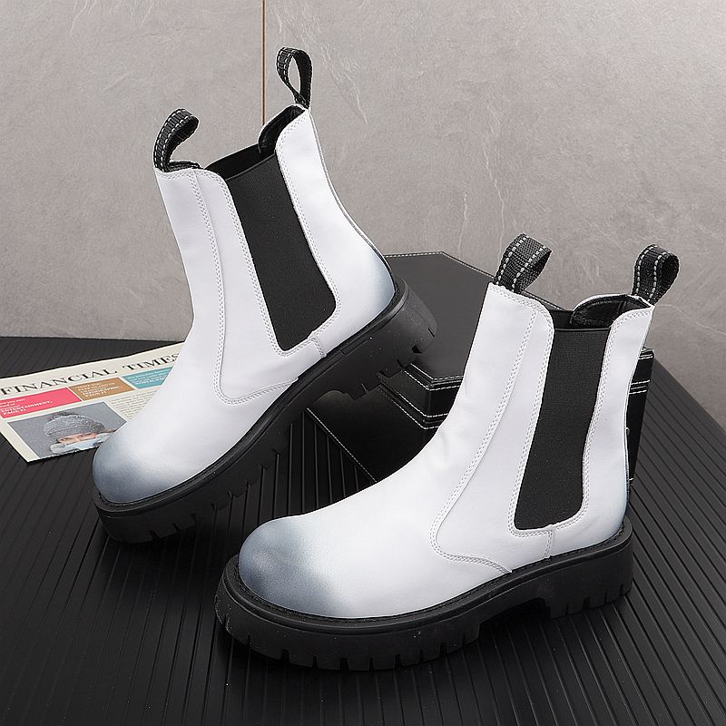 Men Shoes White Colour - Sepatu Bot Kulit Asli Pria Mewah,