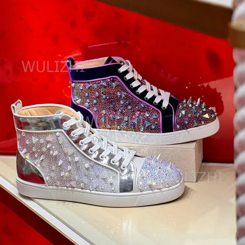 Men Shoes Red - Sepatu Sneakers Pria Kristal Ungu Tua