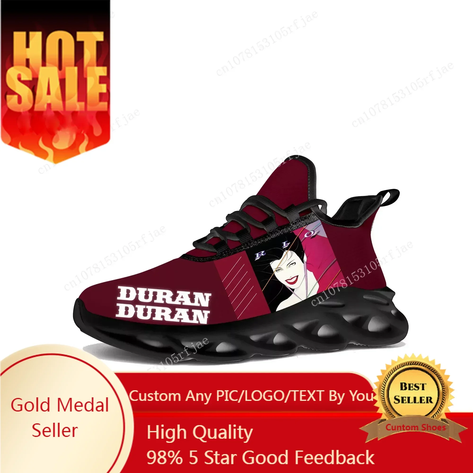 Men Shoes Black - Duran Duran Flats Sneakers Pria Wanita