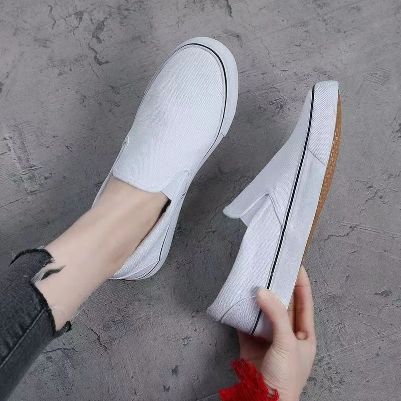 Sepatu kanvas datar pria dan w - Men Shoes White Colour ulasan dan harga