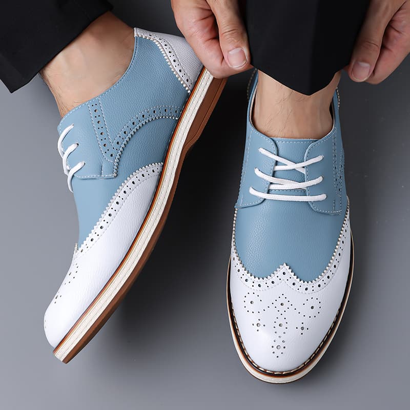 Sepatu Oxford Brogue Dua Warna - Men'S Shoes Qn ulasan dan harga