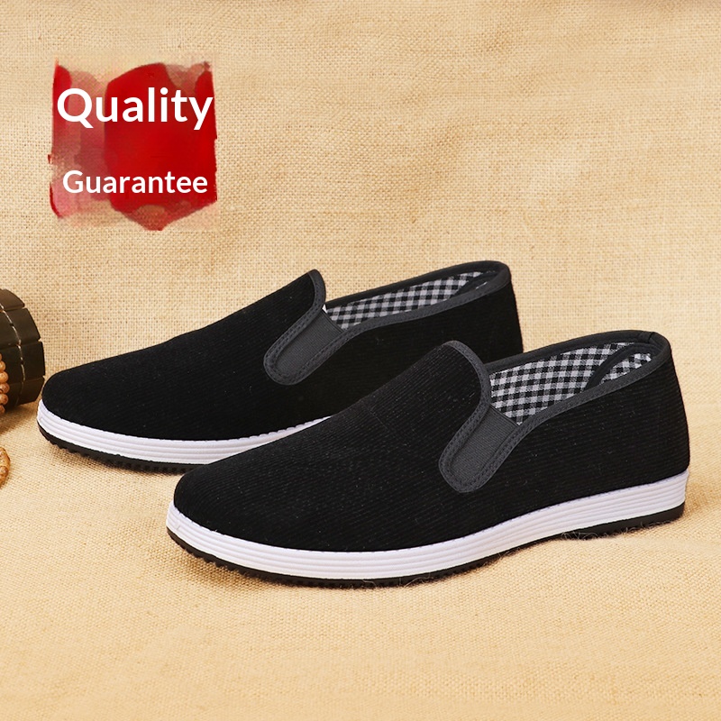 Sepatu kain hitam slip-on pria - Men Shoes Black ulasan dan harga