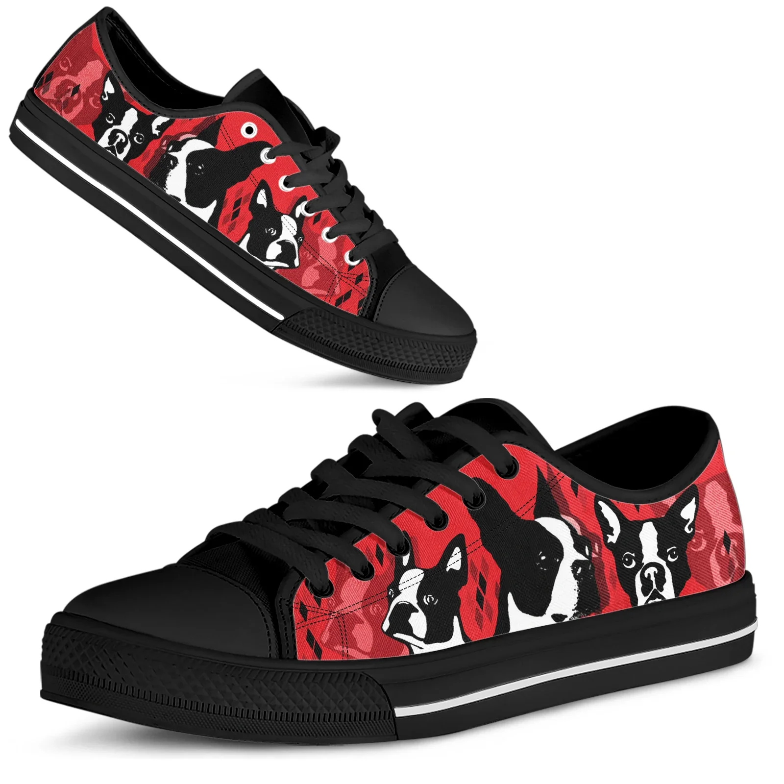 Sepatu Motif Boston Terrier Me - Men Shoes Red ulasan dan harga