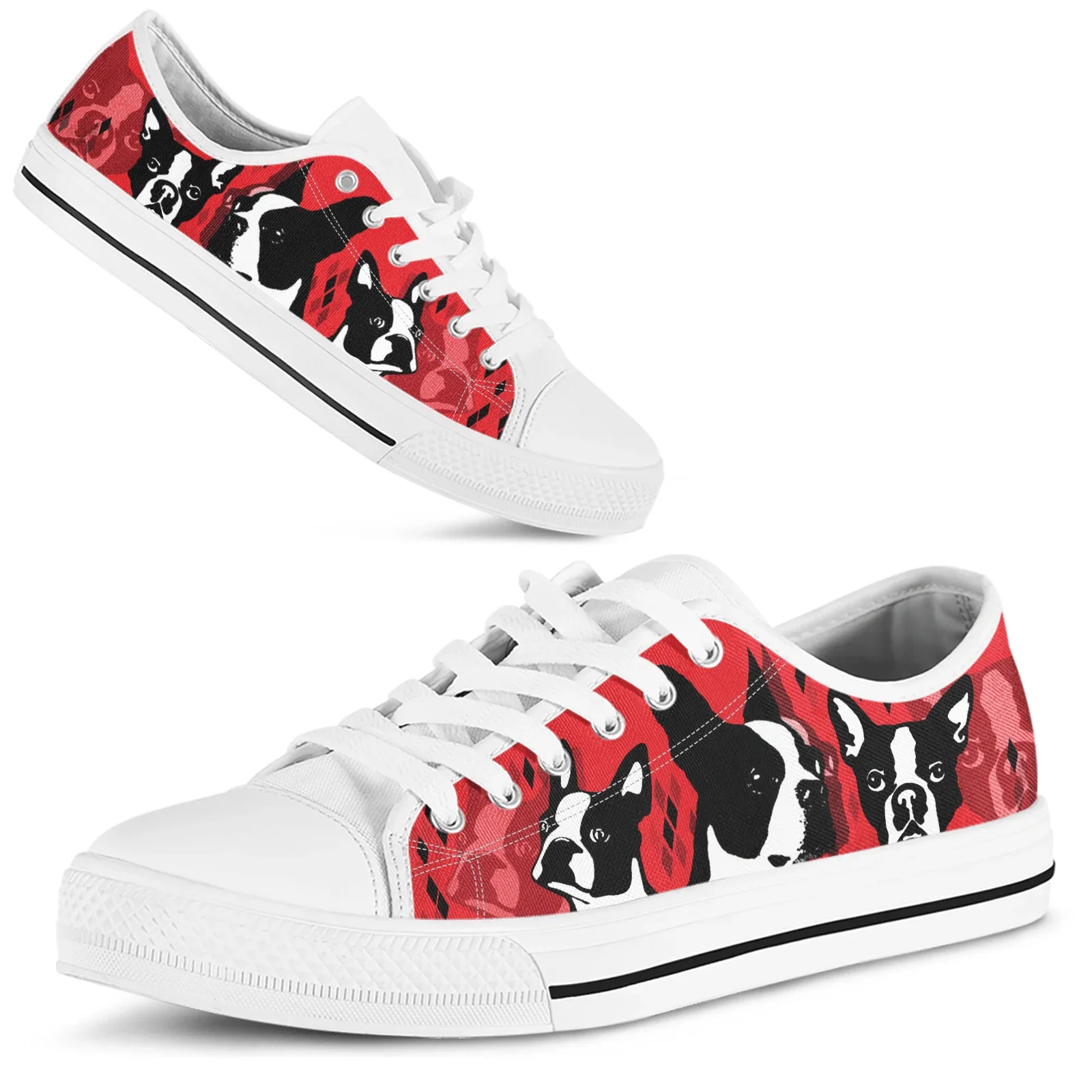 Sepatu Motif Boston Terrier Me - Men Shoes Red ulasan dan harga